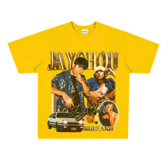 Film Star T Shirt Jay Chou Peripheral Loose National Fashion Retro Street Cotton T-shirt