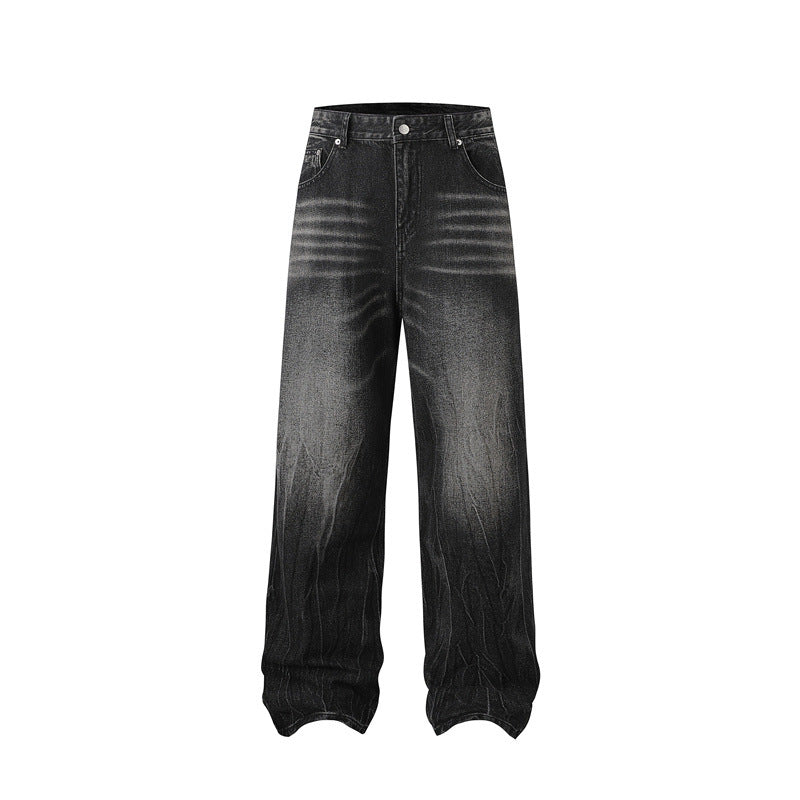 American Mens Jeans Retro Old Straight Jeans