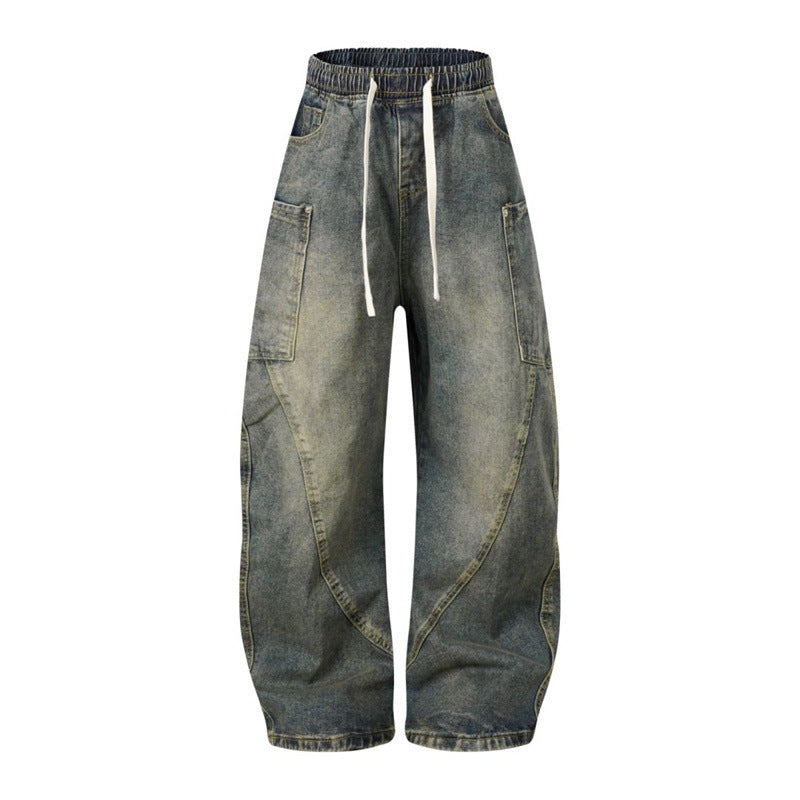 American Mens Jeans Retro Loose Jeans