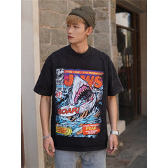 Film Star T Shirt Cotton Loose Short Sleeve American Retro Fashion Printed round Neck T-shirt