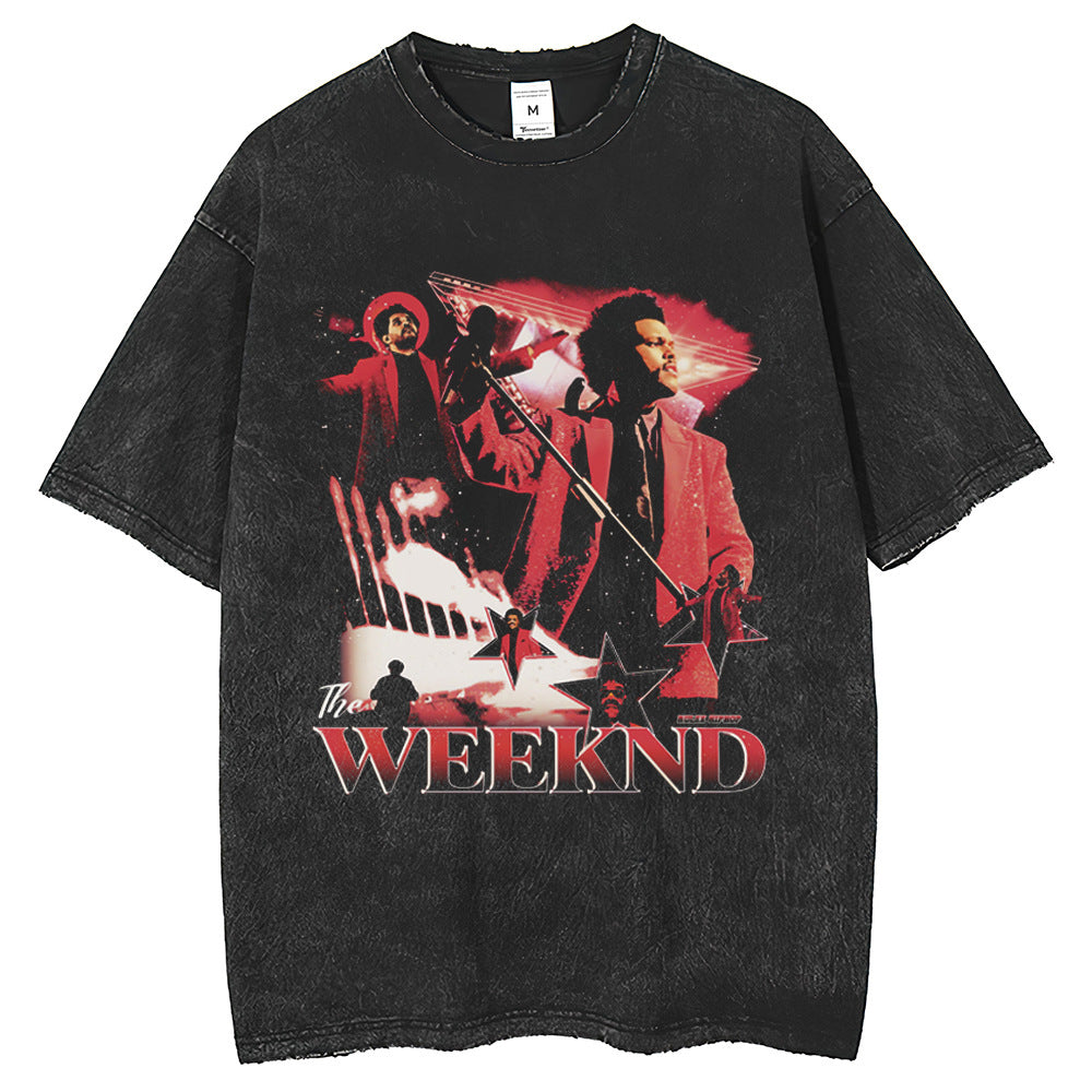 Men T Shirts Rap Print Short Sleeve T Hip Hop Loose