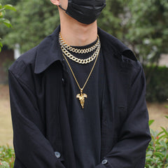 Jewelry Creative Cross Pendant Necklace Animal Cannabis rapper Dog Tags