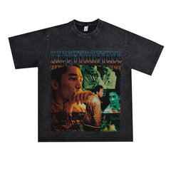 Film Star T Shirt Trendy Cotton Short Sleeve Loose round Neck Retro T-shirt