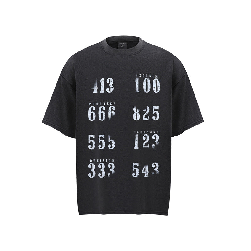 80s Casual Classics Shirts Vintage Washed Old Printed Short Sleeve Digital Graffiti Printed T-Shirt