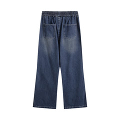 American Mens Jeans Washed Old Embroidered Jeans