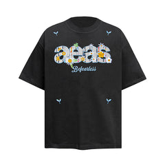 Ellie Seattle Shirt Vintage Patch Embroidery Letter 3D Three-dimensional White Ink Inkjet T-Shirt