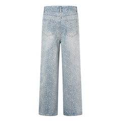 American Men Jeans Vintage Wash Old Straight Jeans