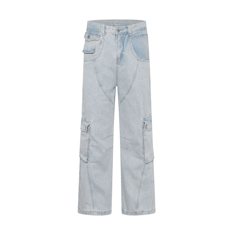 American Mens Jeans Retro Straight Casual Pants