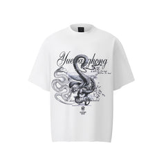 80s Casual Classics Shirts 3D Digital Inkjet Snake Battle Printing Loose Crew Neck Short Sleeve T-Shirt