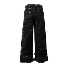 American Mens Jeans Loose oversized black jeans