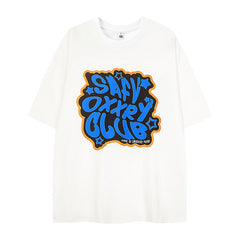 Camisas Vintage Hombre Alphabet Multicolor Short Sleeve T-Shirt Summer Loose Top