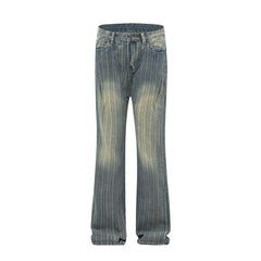 American Mens Jeans Vintage Washed Wide Leg Jeans