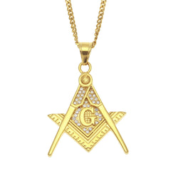 Jewelry Hip Hop Stainless Steel Masonic Pendant Necklace