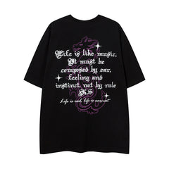 Camisas Vintage Hombre Crew Neck Short Sleeve T-Shirt