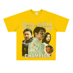 Film Star T Shirt Loose Retro Street Cotton T-shirt Men and Women