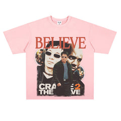 Film Star T Shirt Hong Kong Film Cradle to the Grave Loose Retro Street Cotton T-shirt Men and Women