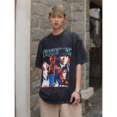 Film Star T Shirt Short Sleeve Loose Retro American Design T-shirt