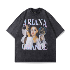 Kendrick Lamar T Shirts Portrait Print Old Hip Hop Loose Short Sleeves