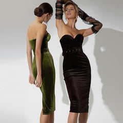 Emily Ratajkowski Dress Sexy Belt Suede Temperament Dress