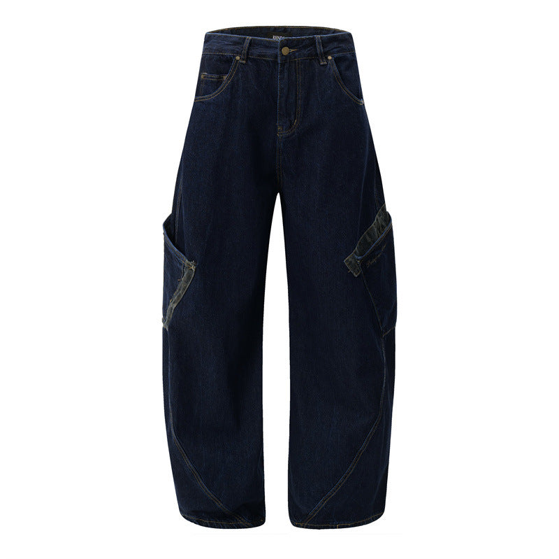 American Mens Jeans Embroidered Wide Leg Pants