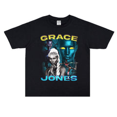 Film Star T Shirt Grace Jones Printed T-shirt Short Sleeve