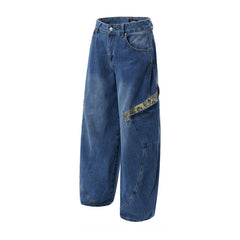 American Mens Jeans Embroidered Wide Leg Pants