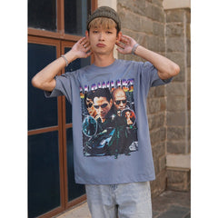 Film Star T Shirt Personalized Cotton Short Sleeve Loose American Retro Design T-shirt