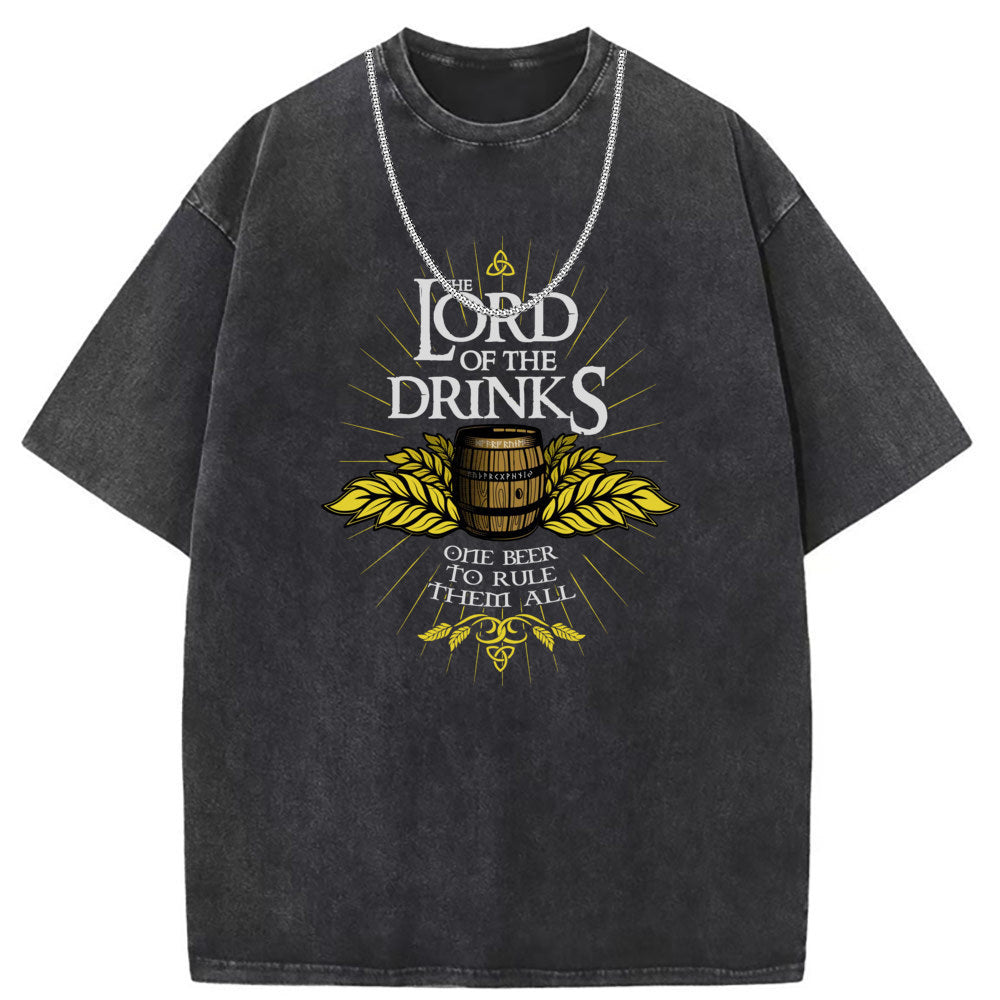 Men T Shirts Cotton short-sleeved T-shirt washed and old