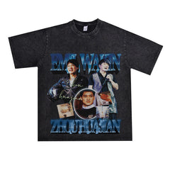 Film Star T Shirt Loose Heavy Retro Street Cotton T-shirt