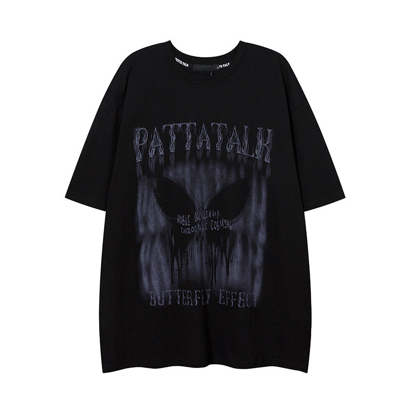 Camisas Vintage Hombre Butterfly Print Short Sleeve T-Shirt