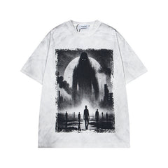 Ellie Seattle Shirt Wash Short Sleeve T-Shirt Men Loose Oversize