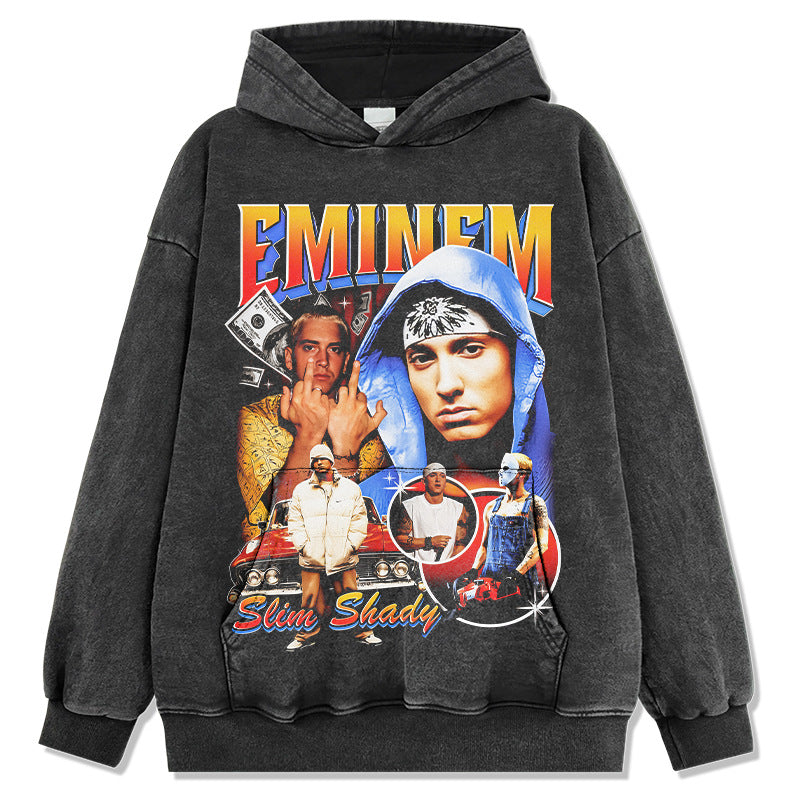 Detroit Eminem Hoodie Vintage Eminem Print Hoodie