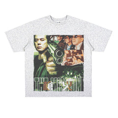 Film Star T Shirt Short Sleeve Loose Retro American Street T-shirt Men and Women