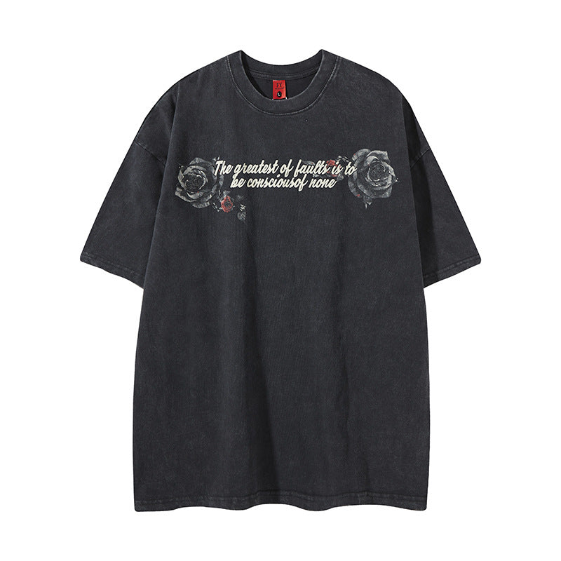 Ellie Seattle Shirt Short Sleeve T-Shirt Summer Wash Loose