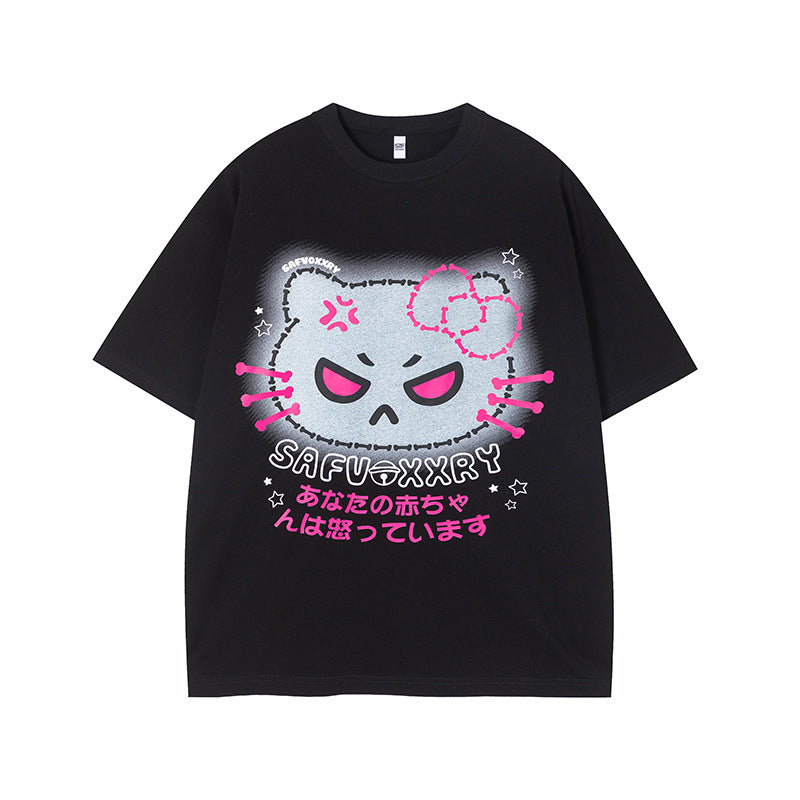 Camisas Vintage Hombre Fun Hello Kitty Short Sleeve T-Shirt