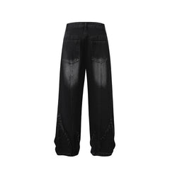 American Mens Jeans Vintage Washed Tie-Dyed Jeans