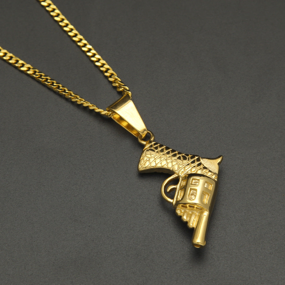 Jewelry Fashion Pistol Pendant Necklace rapper Armament