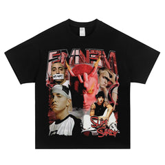 Detroit Eminem Hoodie Vintage Hip Hop EMINEM Printed Loose T-Shirt