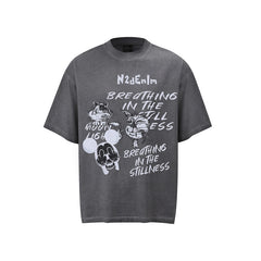 80s Casual Classics Shirts Graffiti Short Sleeve T-Shirt Loose Casual Top