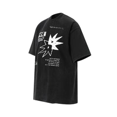 80s Casual Classics Shirts Graffiti Print Short Sleeve T-Shirt Hip Hop Loose Crew Neck Top