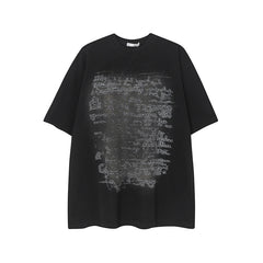 Camisas Vintage Hombre Vintage Alphabet Graffiti Short Sleeve T-Shirt oversize