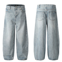 American Men Jeans Vintage Washed Old Straight Jeans