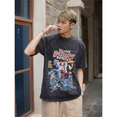 Film Star T Shirt Movie Bill and Ted Adventures Pure Cotton Loose Short Sleeve American Retro T-shirt