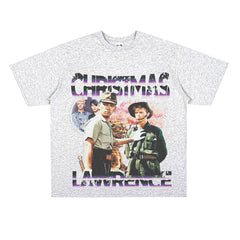Film Star T Shirt Happy Christmas on the Battlefield Loose Retro Street Cotton T-shirt