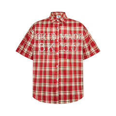 80s Casual Classics Shirts Vintage Embroidered Checked Short Sleeve Shirts