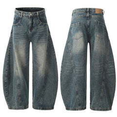 American Men Jeans Straight Jeans Loose Casual Wide Leg Pants