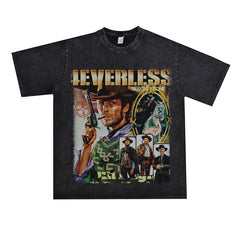 Film Star T Shirt Cotton Short Sleeve Loose Retro Design T-shirt