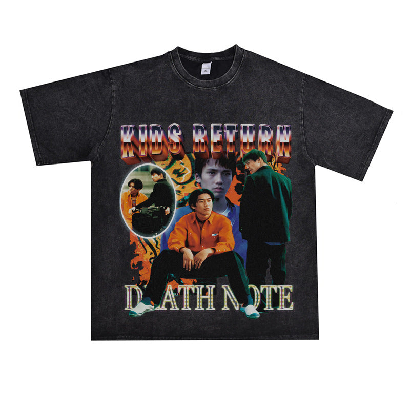 Film Star T Shirt North Kids Return Loose Heavy American Retro Street T-shirt