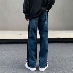 American Men Jeans Vintage Wash Old Loose Jeans