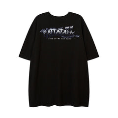 Camisas Vintage Hombre Cat Print Short Sleeve T-Shirt